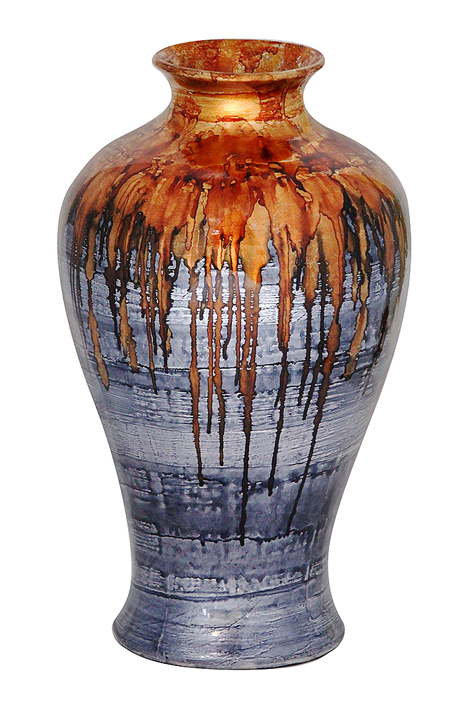 294548 23.5 X 14.5 X 14.5 In. Joanna Foiled & Lacquered Ceramic Floor Vase