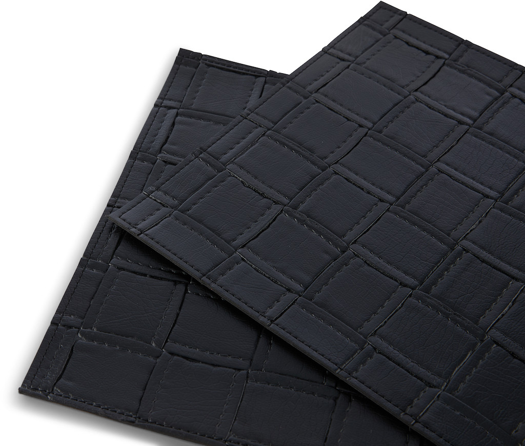 Picture of HomeRoots 653657 18 in. Black Basketweave Faux Leather Placemats - Set of 4