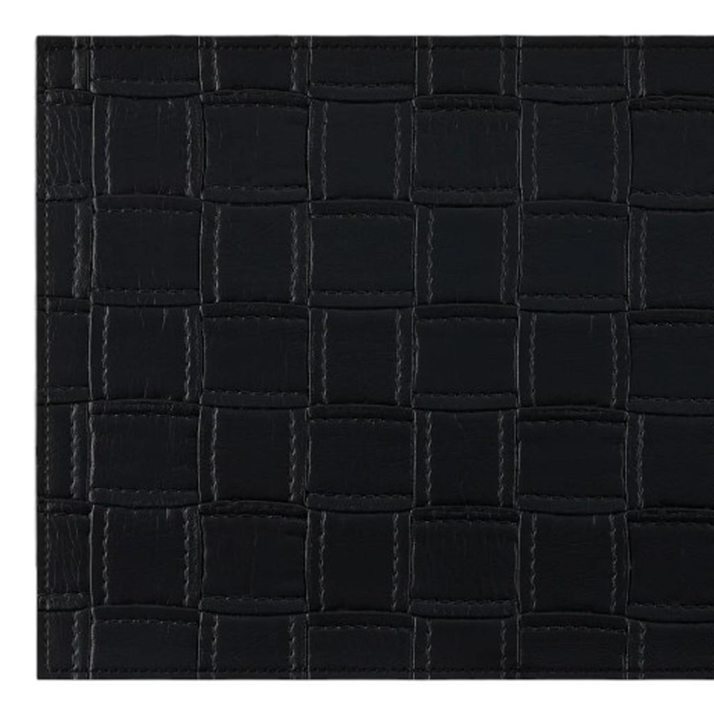 Picture of HomeRoots 653657 18 in. Black Basketweave Faux Leather Placemats - Set of 4