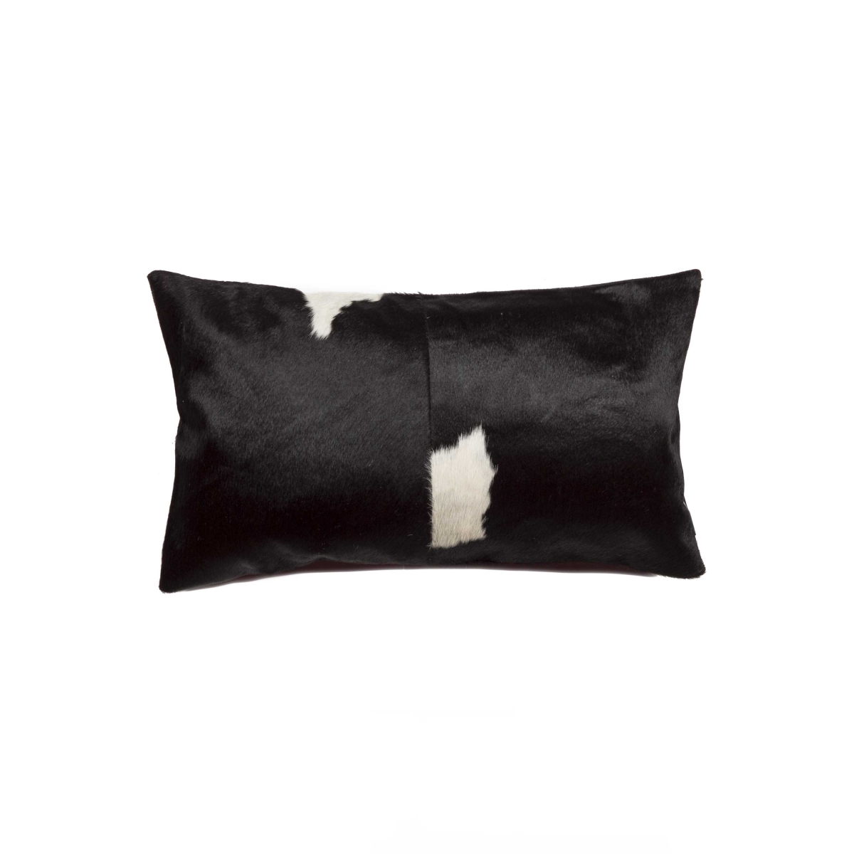 Home Roots Beddings 328241 Cowhide Pillow, Black & White - 12 X 20 In.