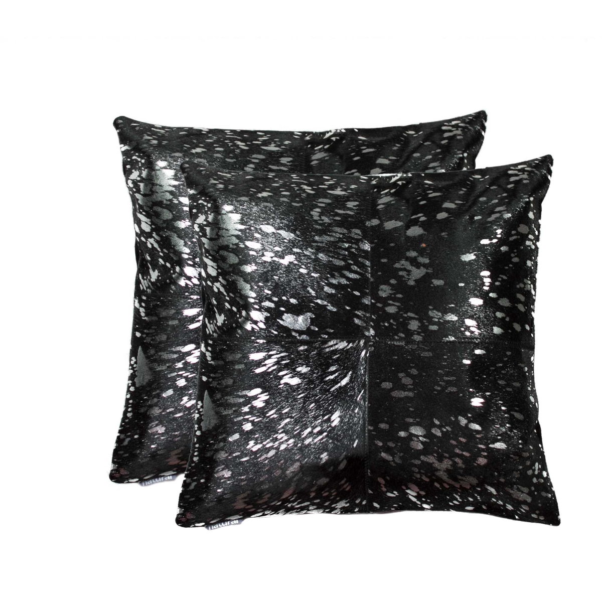 Home Roots Beddings 328294 Quattro Pillow, Silver & Black - 18 X 18 In. - Pack Of 2