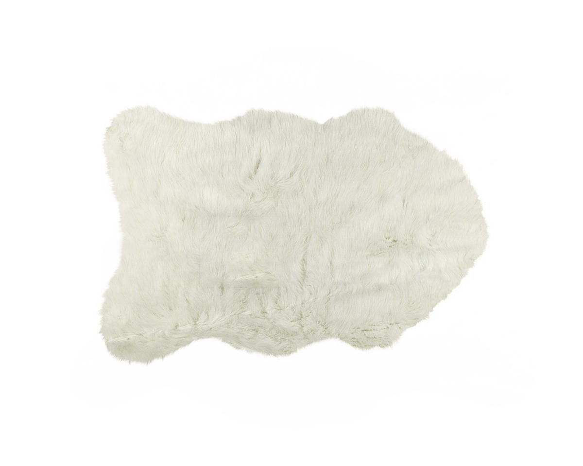 Home Roots Beddings 331453 Sheepskin Faux Fur Single Area Rug, Off White - 2 X 3 In.