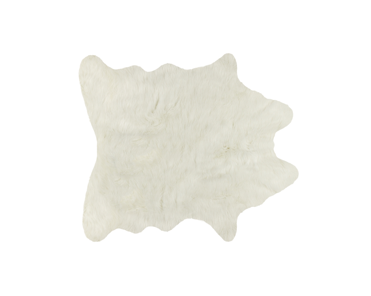 Home Roots Beddings 332248 Faux Cowhide Rug, Off White - 4.25 X 5 Ft.