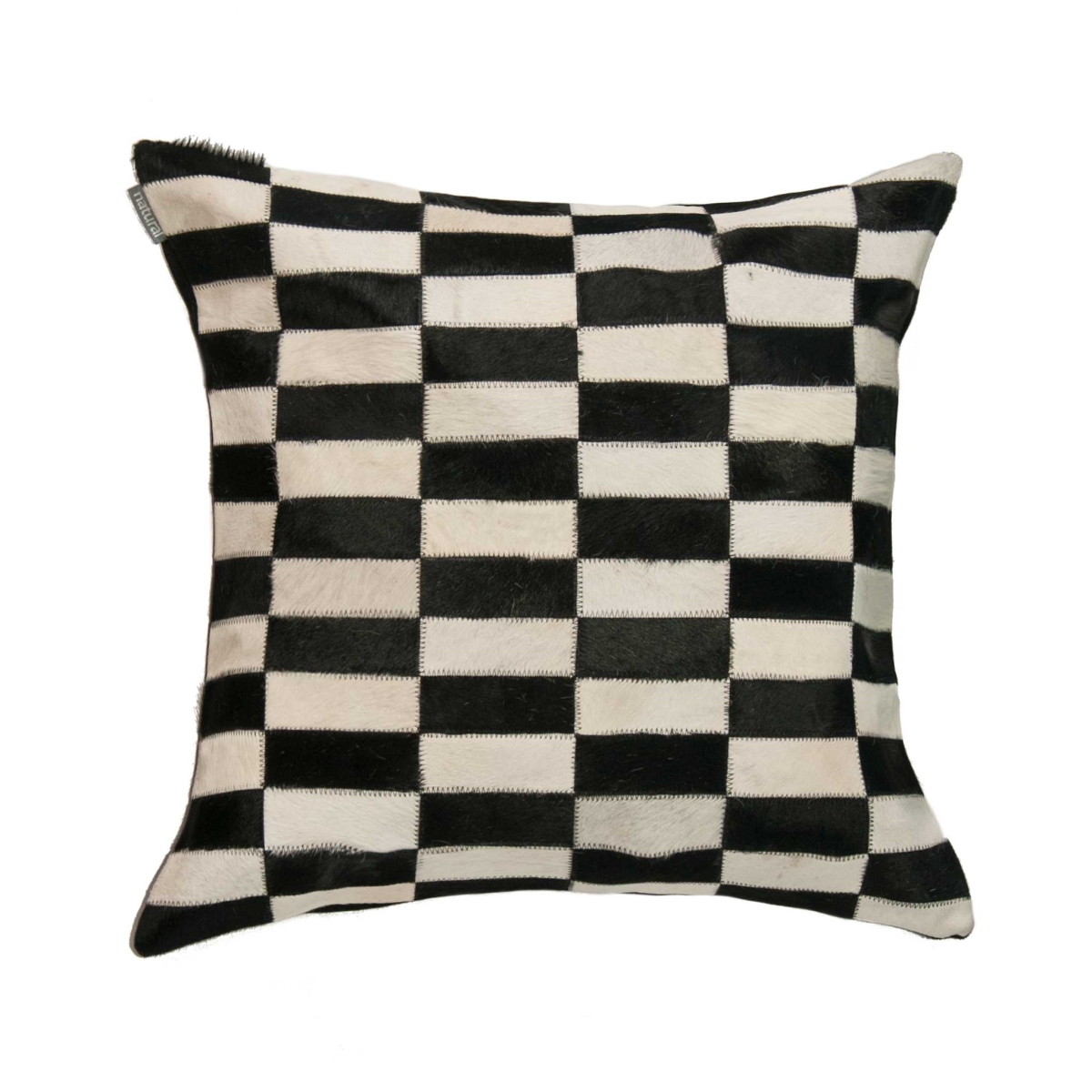 Home Roots Beddings 332302 Torino Classic Large Linear Cowhide Pillow, Black & White - 22 X 22 In.