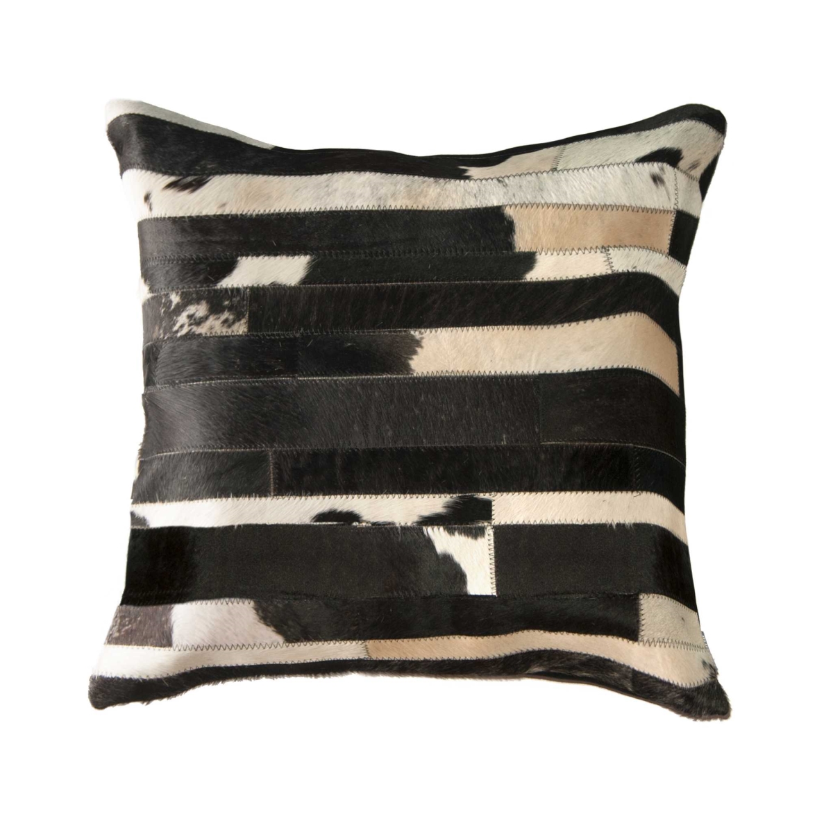Home Roots Beddings 332304 Torino Classic Large Madrid Cowhide Pillow, Black & White - 22 X 22 In.