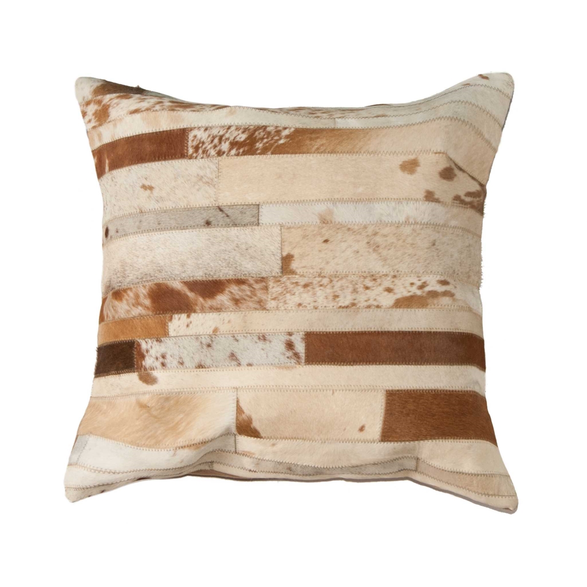 Home Roots Beddings 332305 Torino Classic Large Madrid Cowhide Pillow, Brown & White - 22 X 22 In.