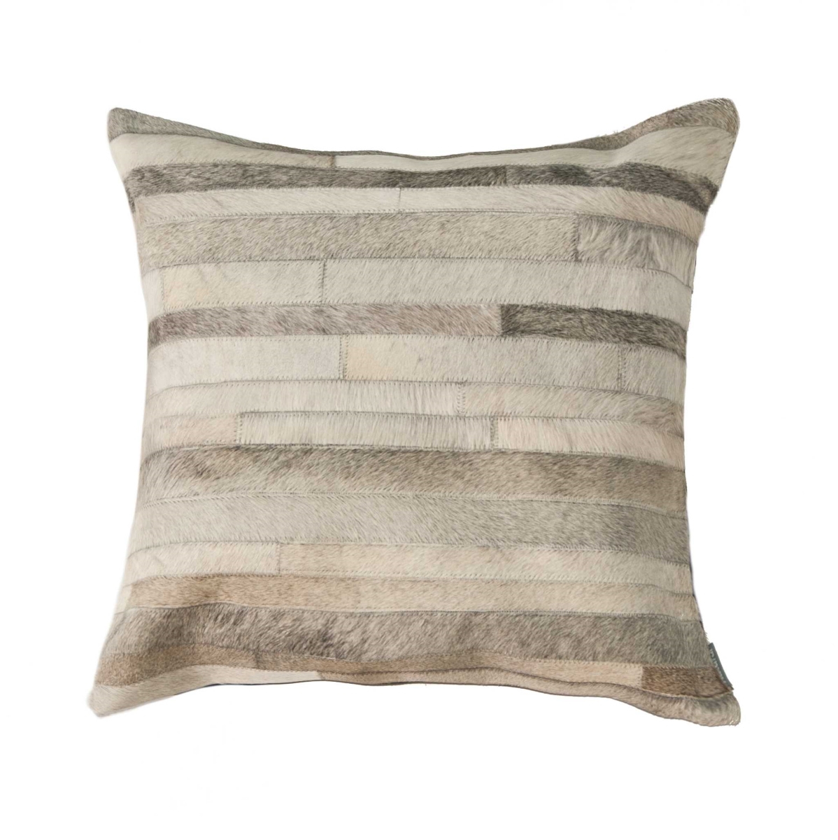 Home Roots Beddings 332307 Torino Classic Large Madrid Cowhide Pillow, Grey - 22 X 22 In.