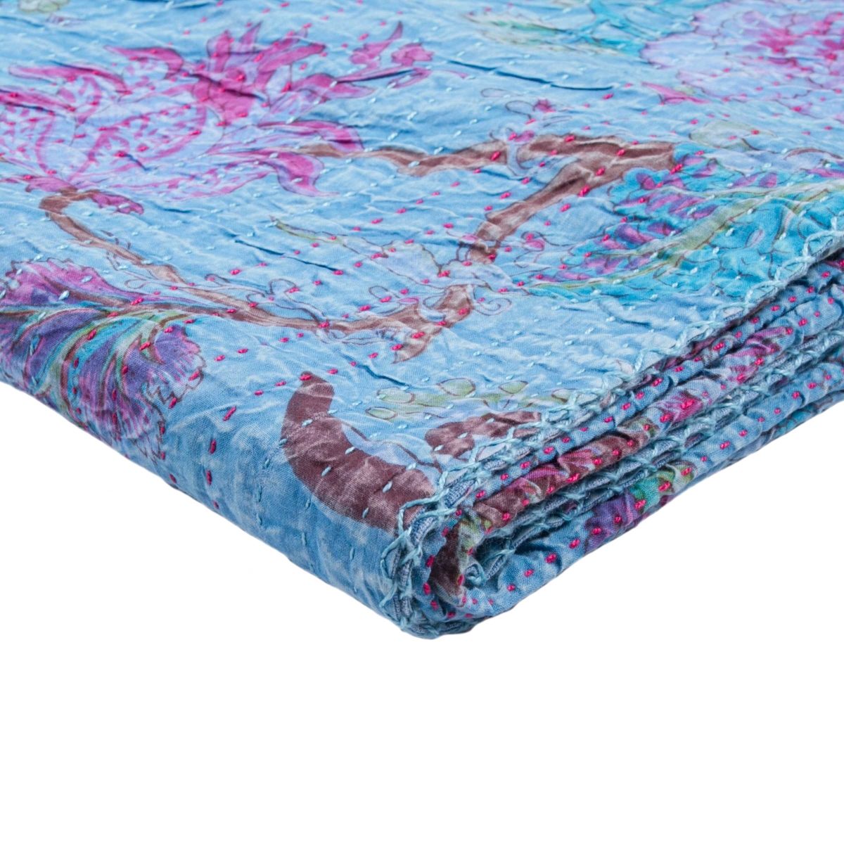 Home Roots Beddings 332336 Kantha Cotton Throw - 1117-no.04, Multicolor - 50 X 70 In.