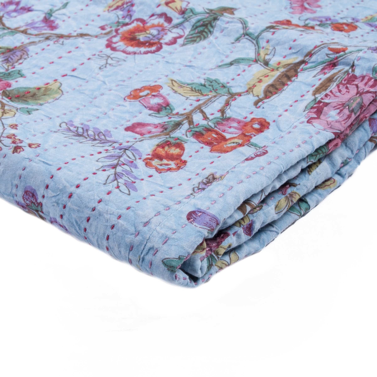 Home Roots Beddings 332344 Kantha Cotton Throw - 1117-no.26, Multicolor - 50 X 70 In.
