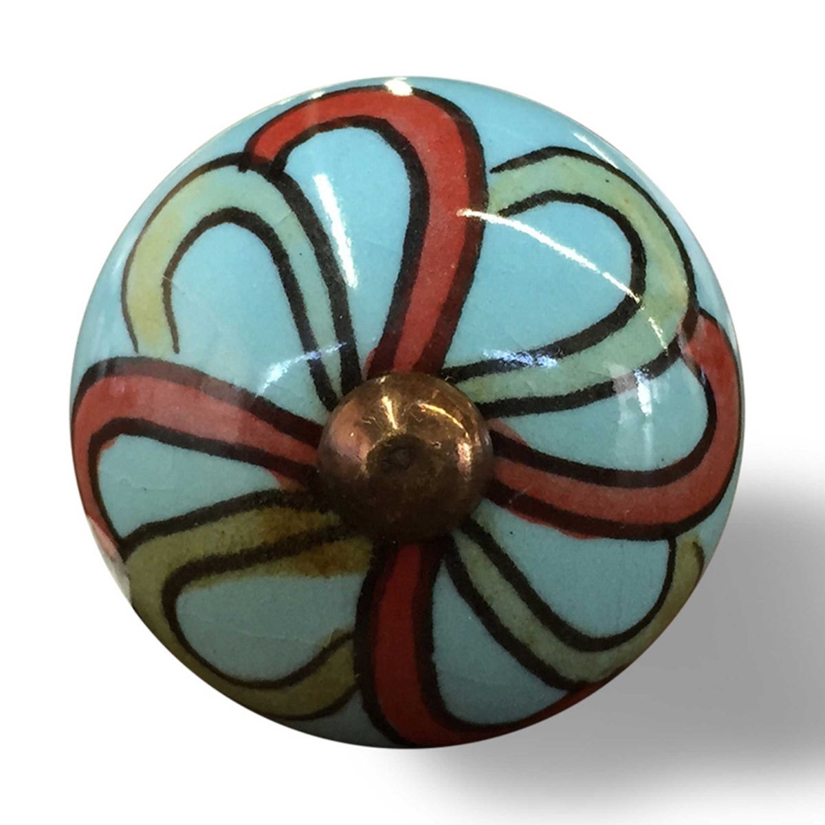 Home Roots Beddings 332350 Knob-it For K3521, Turquoise, Red & Green - Pack Of 8