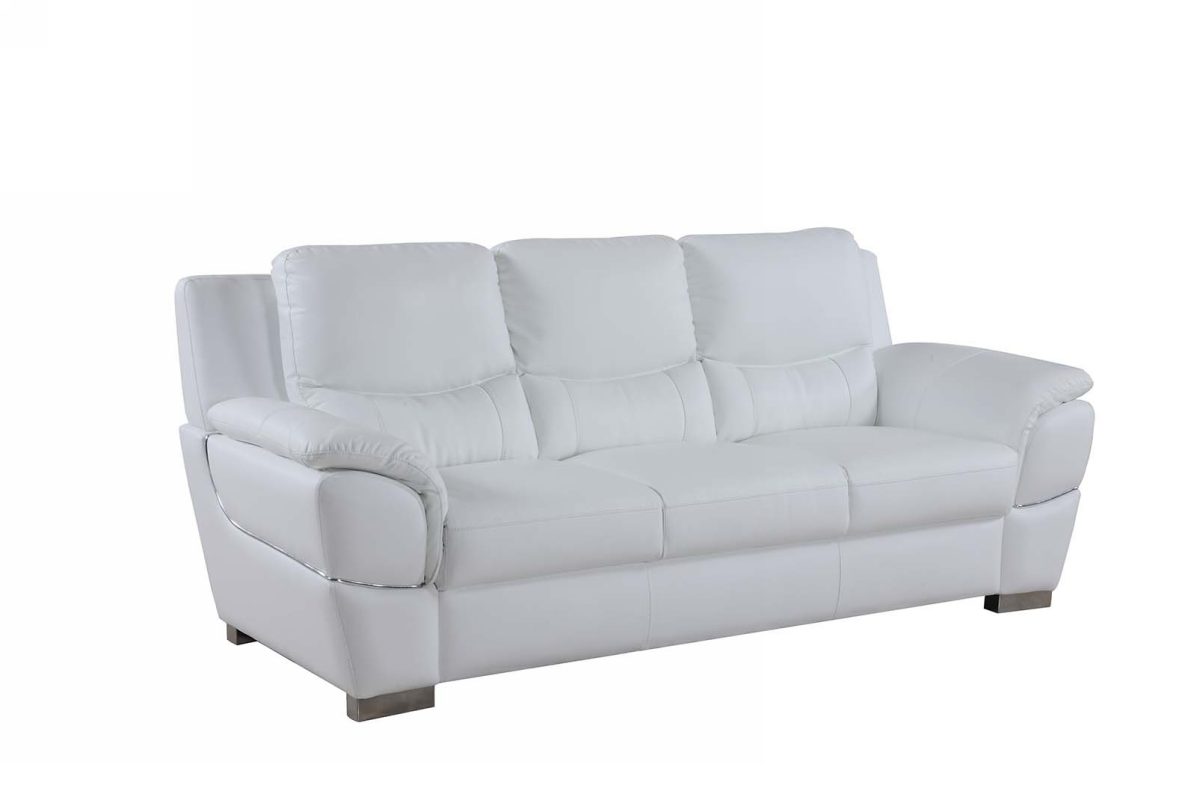 Home Roots 329479 Chic Leather Sofa, White - 37 In.