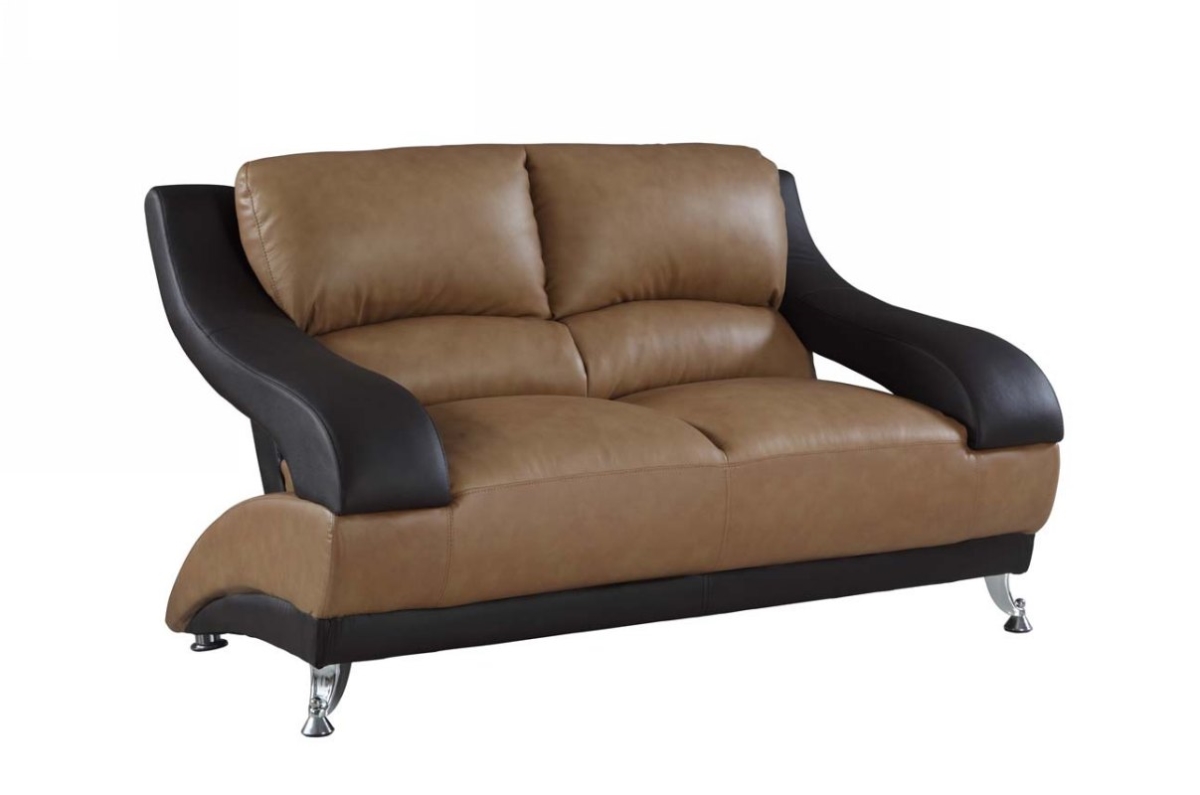 Home Roots 329532 Dazzling Two-tone Leather Loveseat, Two-tone Color - 38 In.