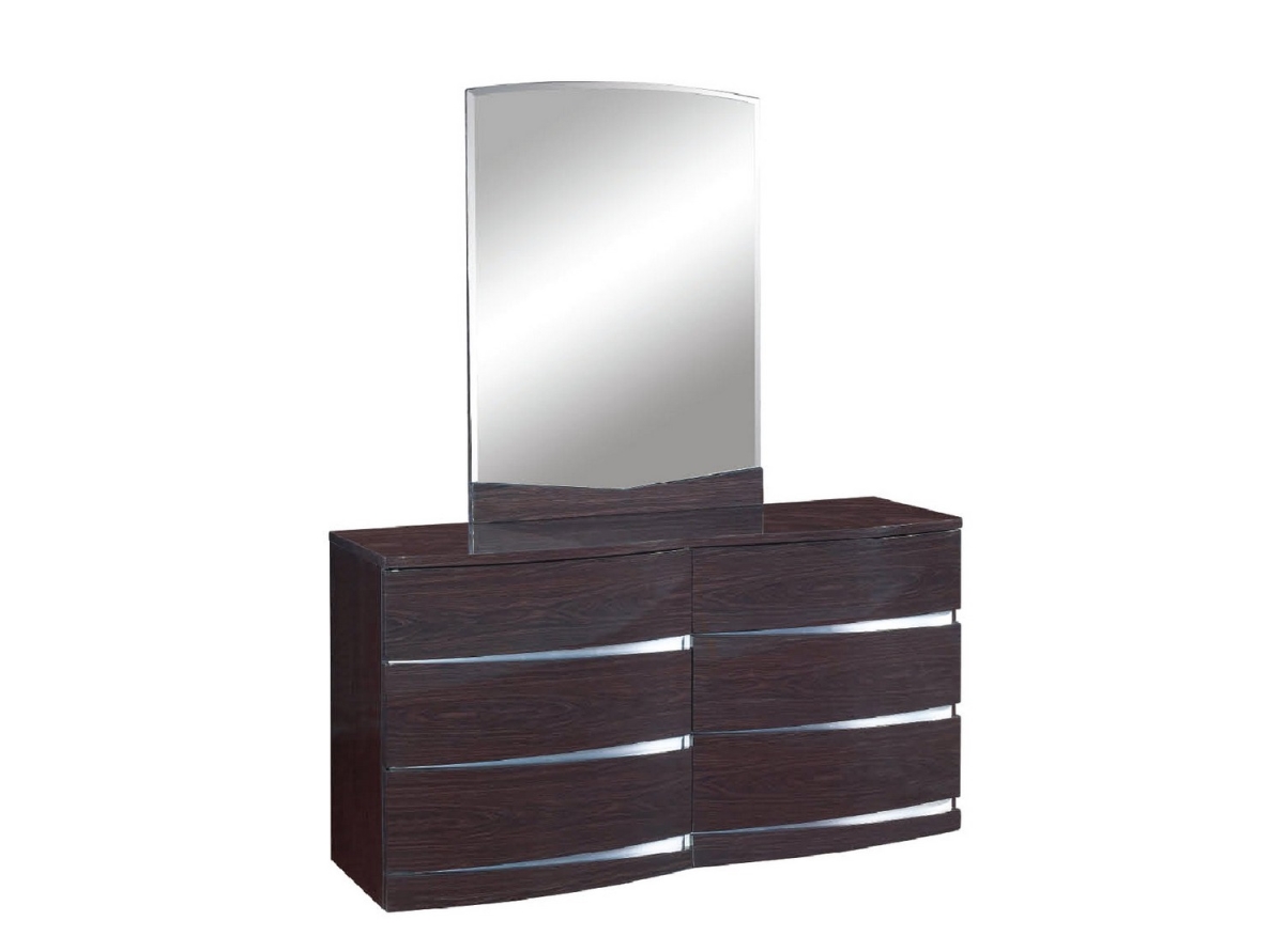 Home Roots 329626 Exquisite High Gloss Dresser, Wenge - 32 In.