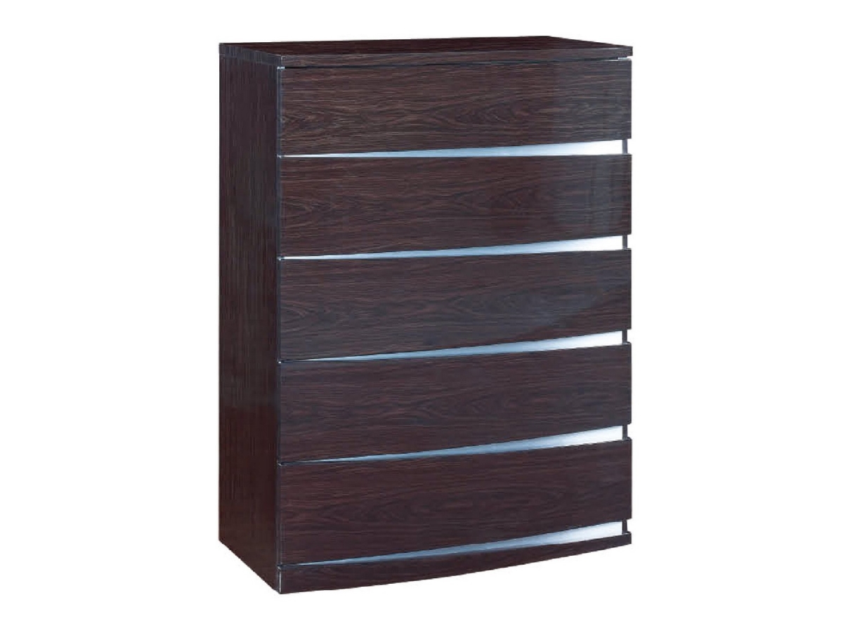 Home Roots 329628 Exquisite High Gloss Chest, Wenge - 32 In.