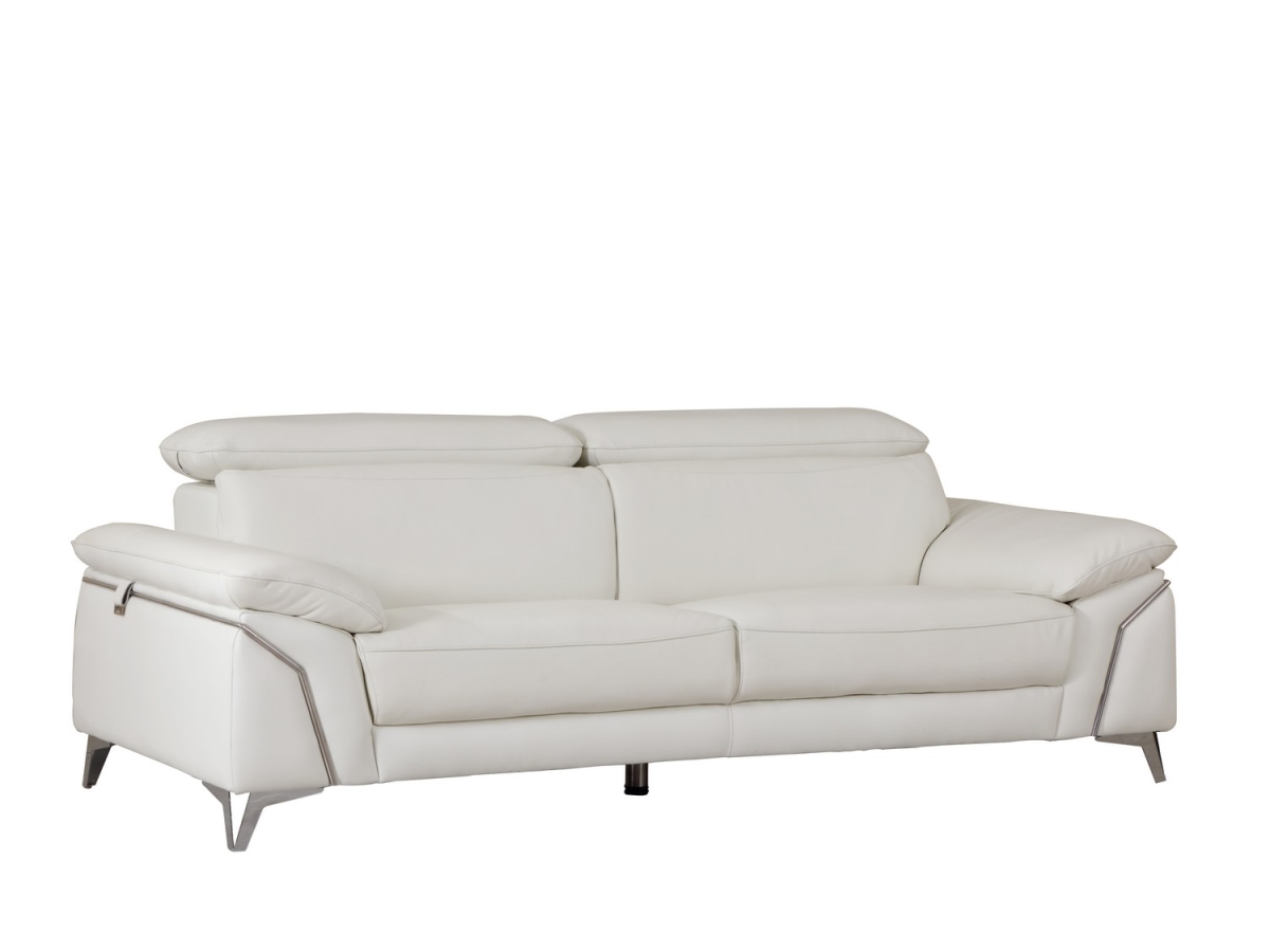 Home Roots 329688 Fashionable Leather Sofa, White - 31 In.