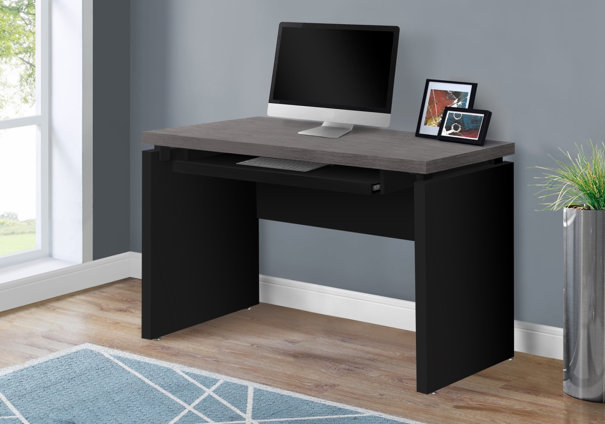 333536 30.75 In. Black Particle Board, Mdf & Laminate Computer Desk With A Grey Top