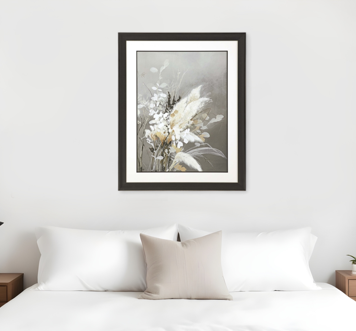 416444 Light Leaves II Brown Framed Print Wall Art