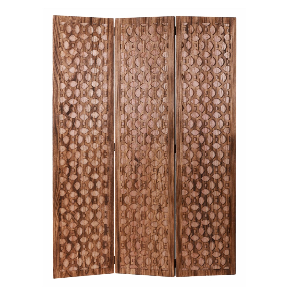 342753 47 X 1 X 67 In. Colorful Carved Brown Wood Screen