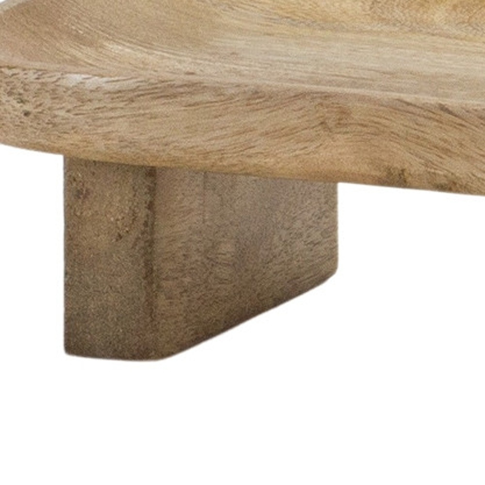 Picture of HomeRoots 592779 Natural Solid Wood Riser Trinket Tray, Set of 2