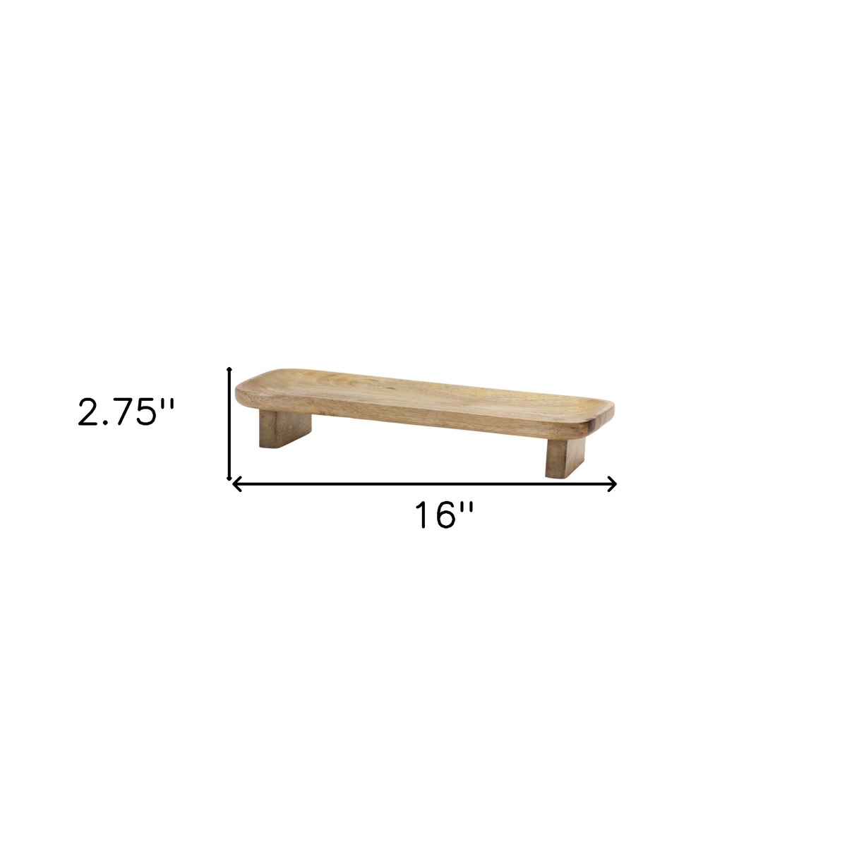 Picture of HomeRoots 592779 Natural Solid Wood Riser Trinket Tray, Set of 2