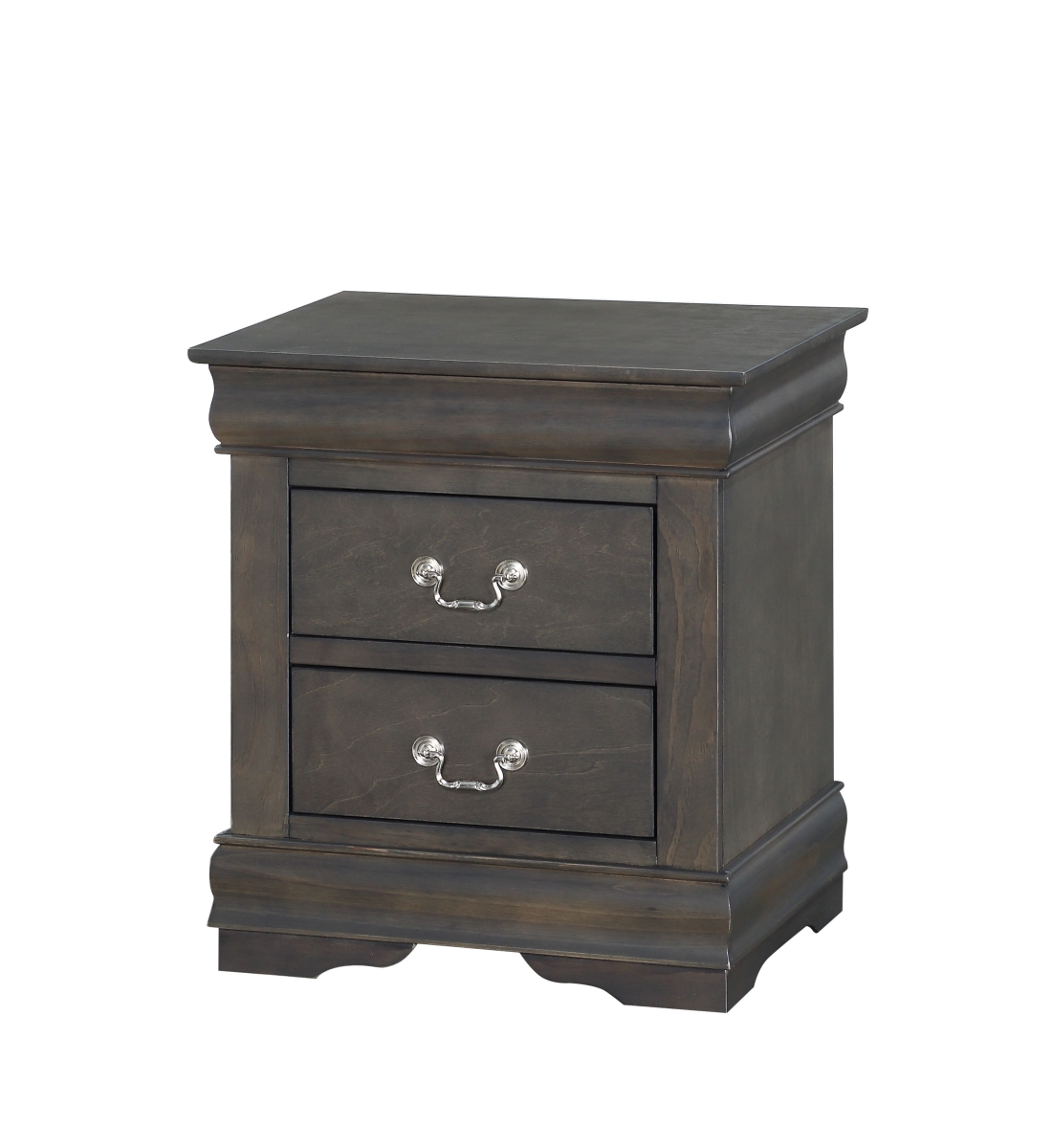 15 x 21 x 24 in. Dark Gray Wood Nightstand