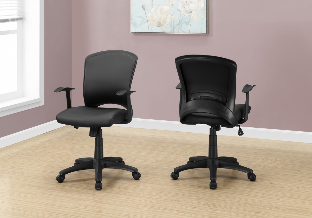 333439 Black Leather-look Multi-position Office Chair