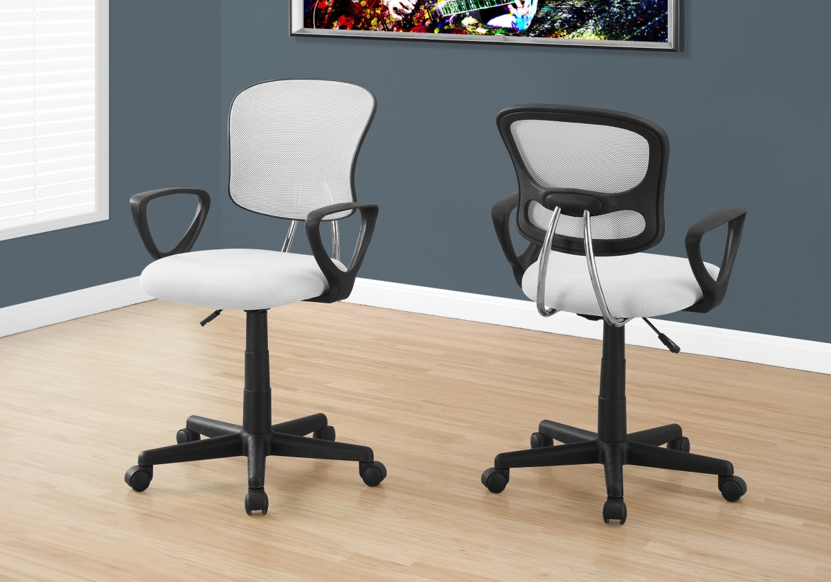 333449 33 In. White Foam, Metal & Polypropylene Multi-position Office Chair