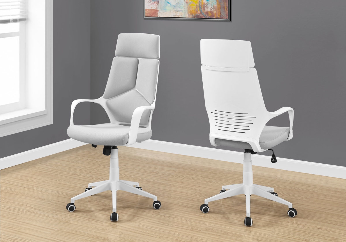 333456 45.75 In. Foam, White Polypropylene, Mdf & Metal High Back Office Chair