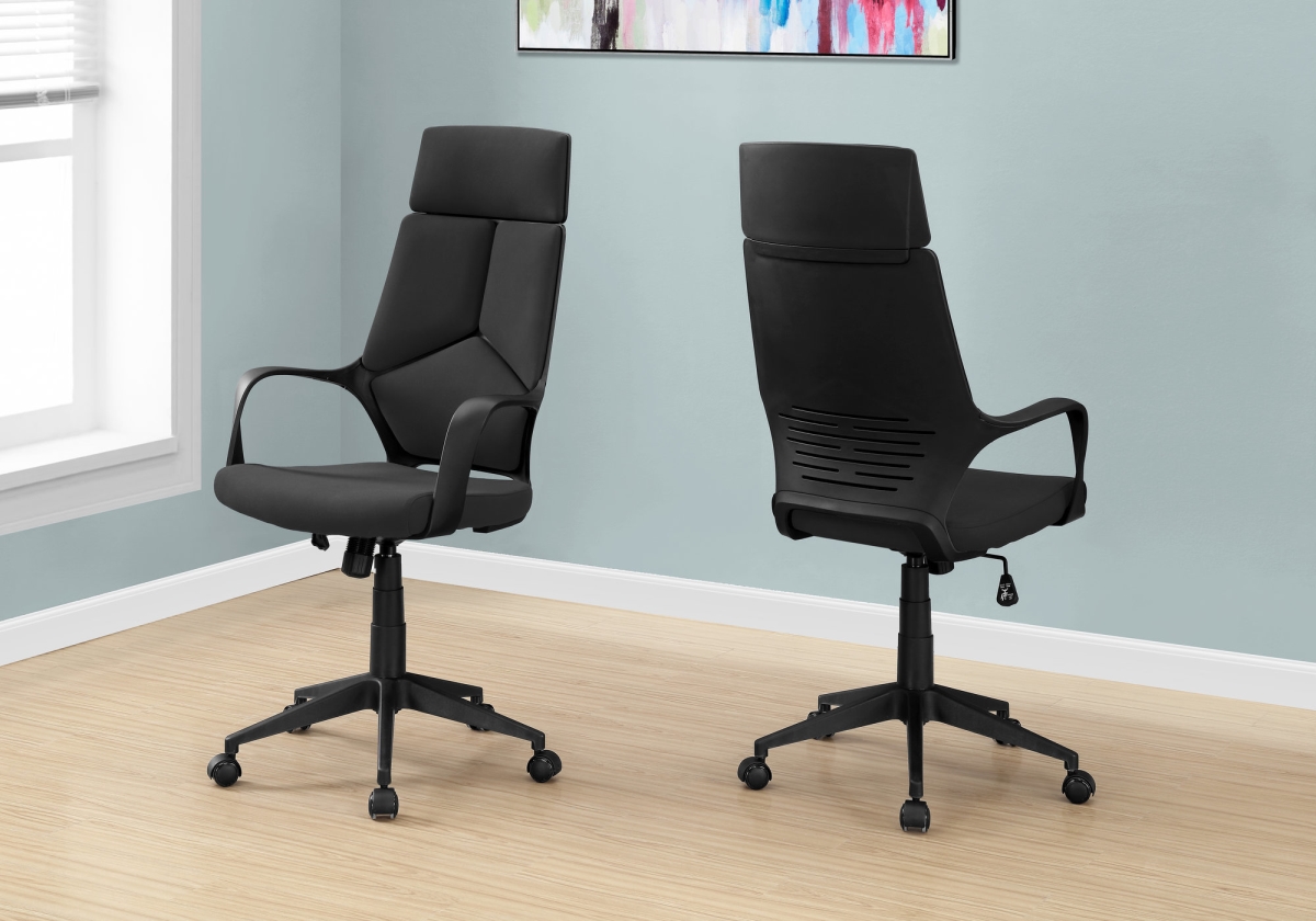 333458 45.75 In. Black Foam, Black Polypropylene, Mdf & Metal High Back Office Chair