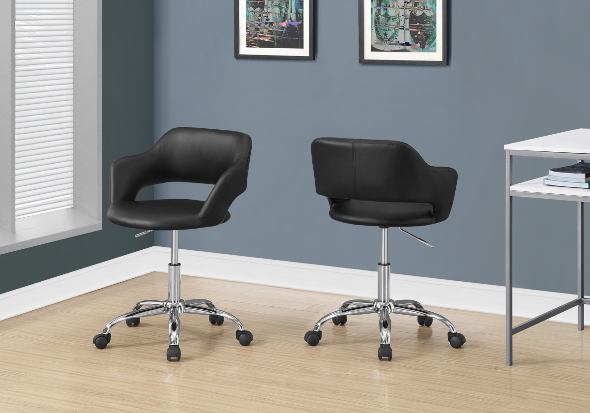 333467 29 In. Leather Look, Foam, Mdf & Metal Office Chair With A Lift Base