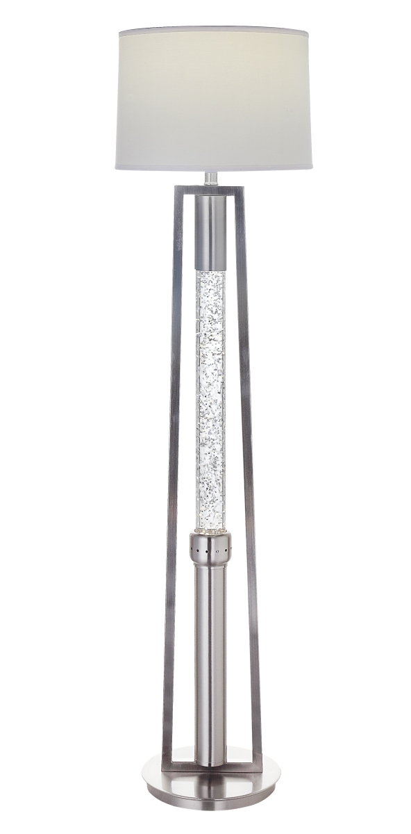 347218 15 X 15 X 58 In. Brushed Nickel Metal Glass Led Shade Floor Lamp