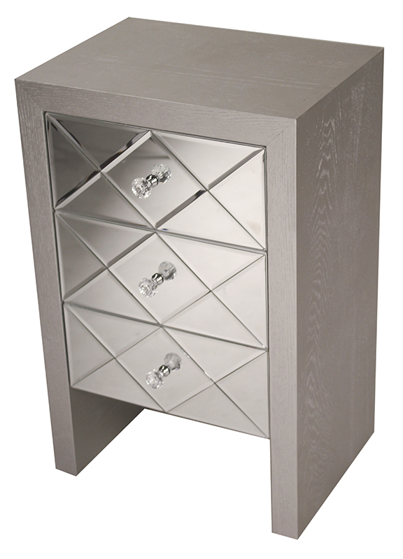 294644 Laurel 3-drawer Mirror Front Accent Cabinet