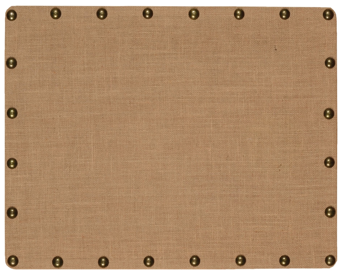 352270 Wooden Corkboard With Nailhead Details, Brown & Bronze - Small