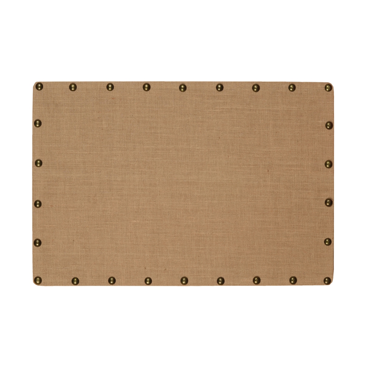 352269 Wooden Corkboard With Nailhead Details, Brown & Bronze - Medium