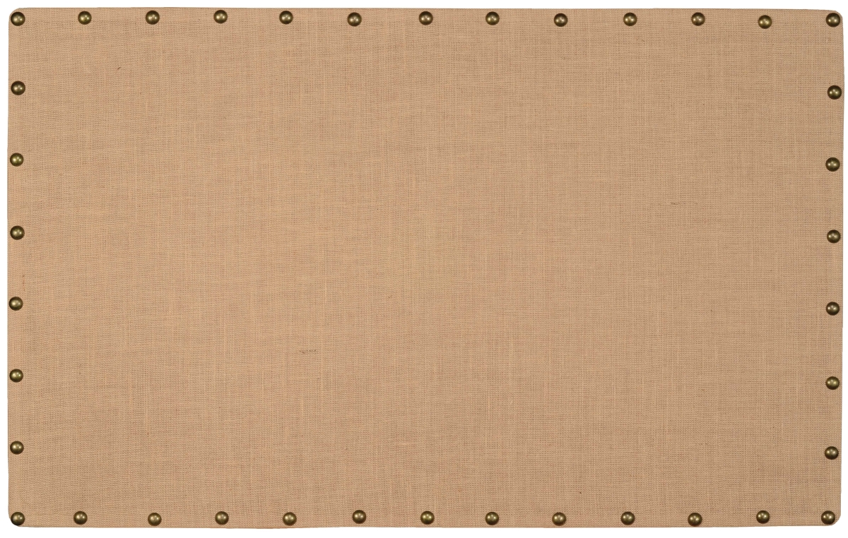 352268 Wooden Corkboard With Nailhead Details, Brown & Bronze - Large
