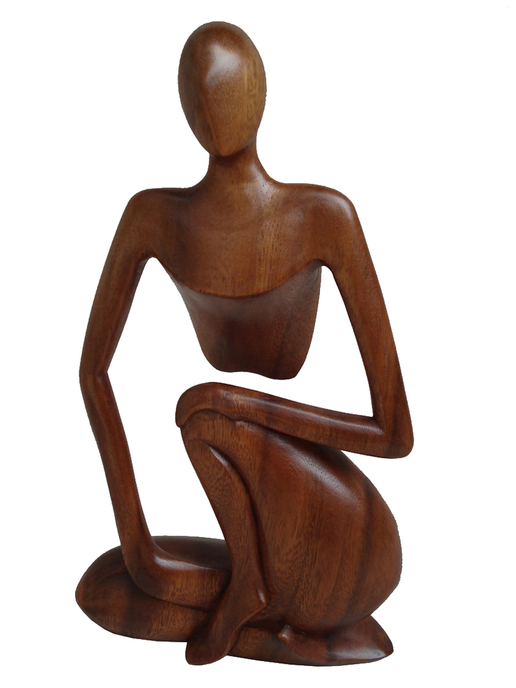 354954 2.5 X 12 X 16.5 In. Abstra Mahogany Lady Sculpture