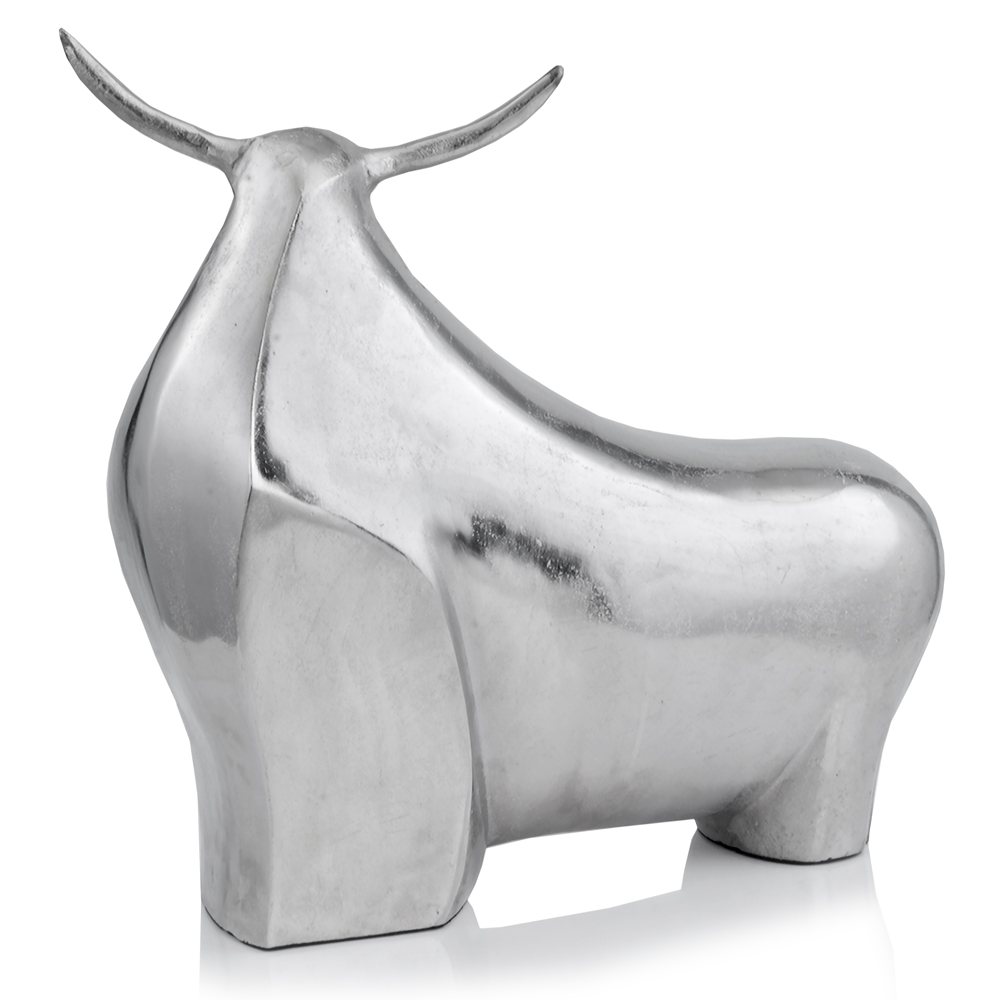 354952 7 X 21 X 19.5 In. Rough Silver Toro Extra Large Abstract Bull Sculpture