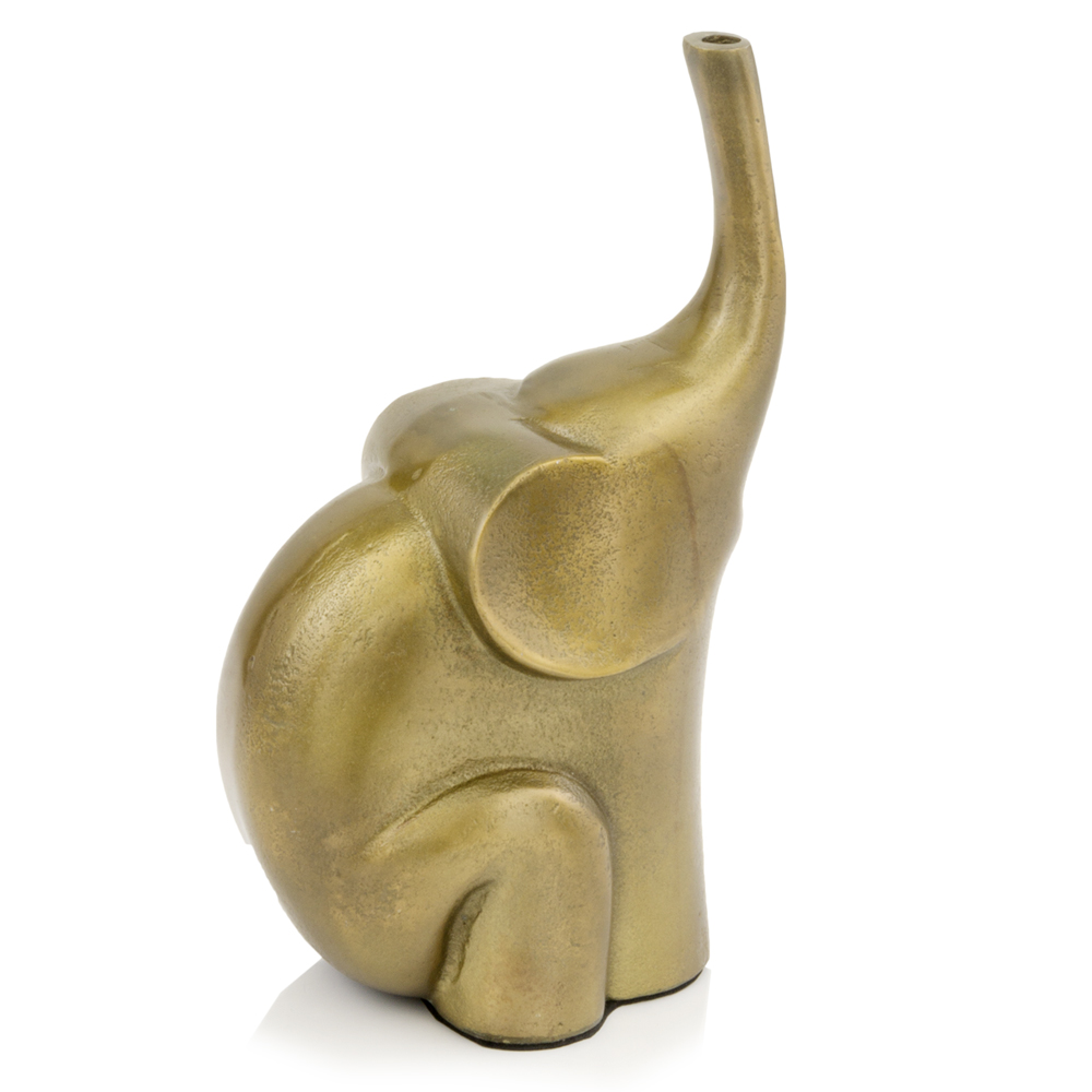 354933 4.5 X 5.5 X 10.5 In. Antique Gold Trompa Arriba Elephant Sculpture
