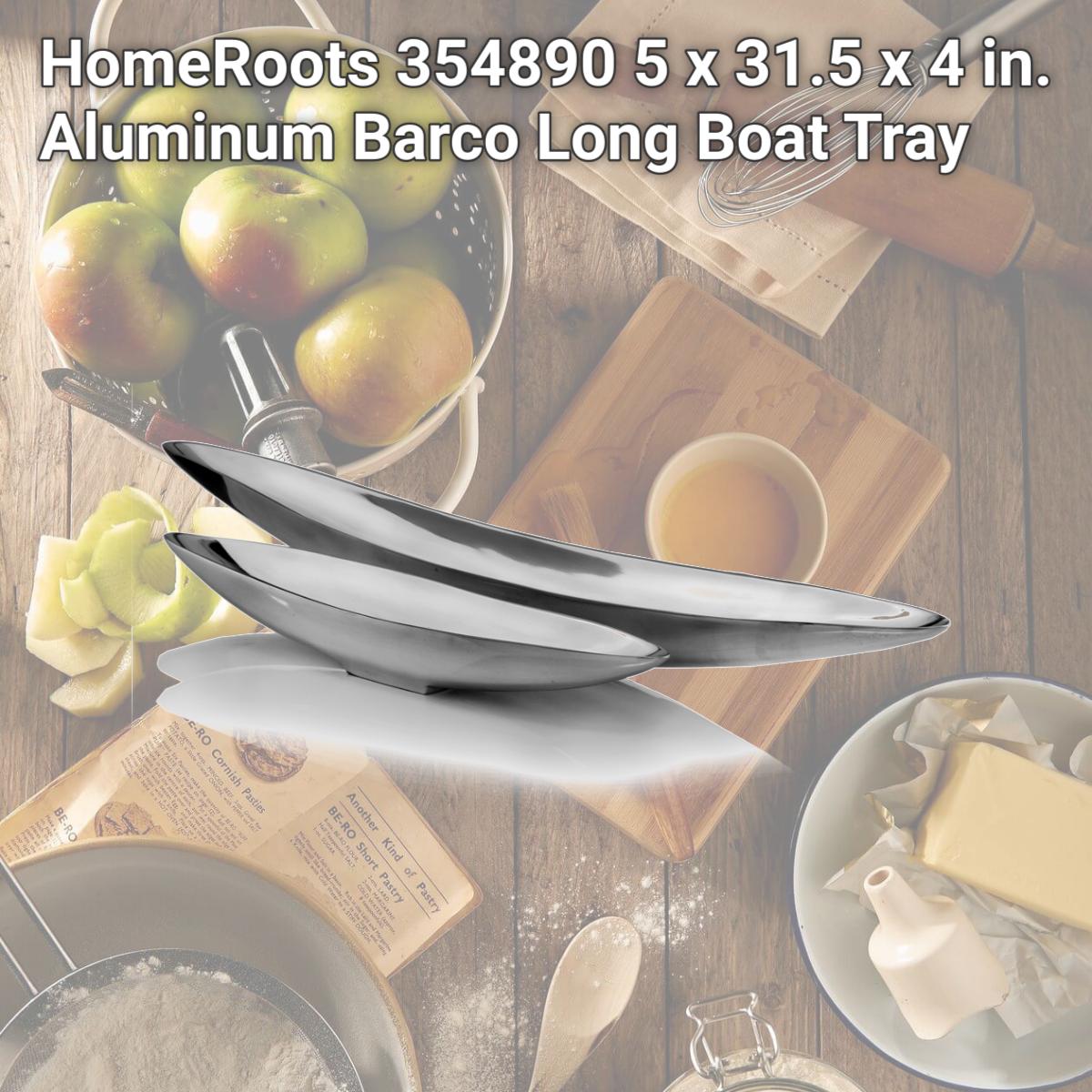 Picture of HomeRoots 354890 5 x 31.5 x 4 in. Aluminum Barco Long Boat Tray