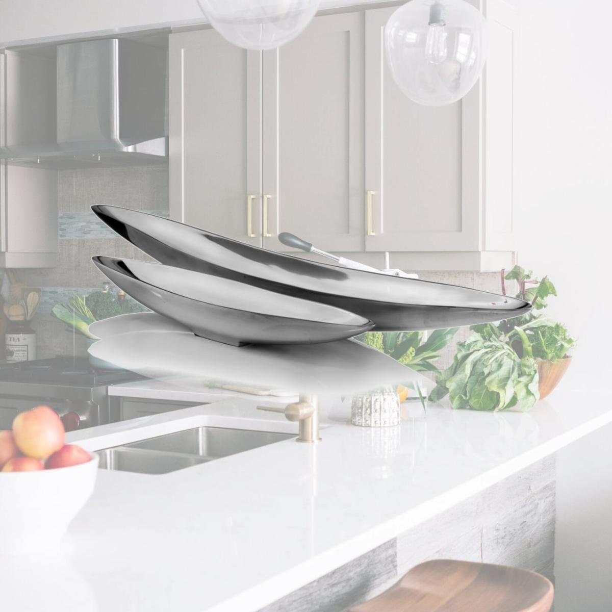 Picture of HomeRoots 354890 5 x 31.5 x 4 in. Aluminum Barco Long Boat Tray