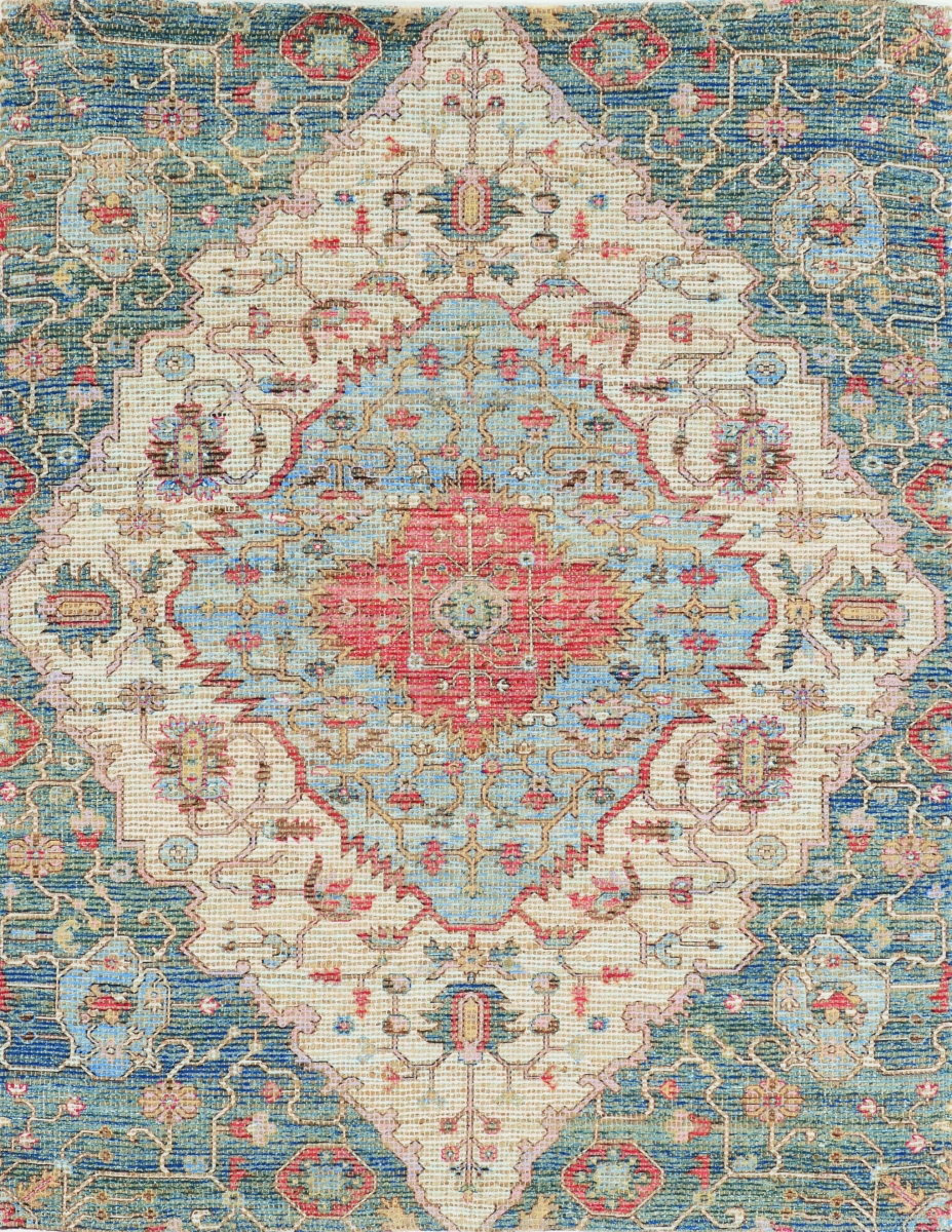 352368 5 X 7 Ft. Jute Blue & Red Area Rug