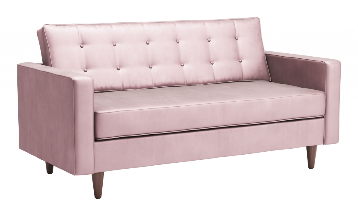 364595 Pink Velvet, Alder Wood & Foam Sofa - 70 X 32 X 35.5 In.
