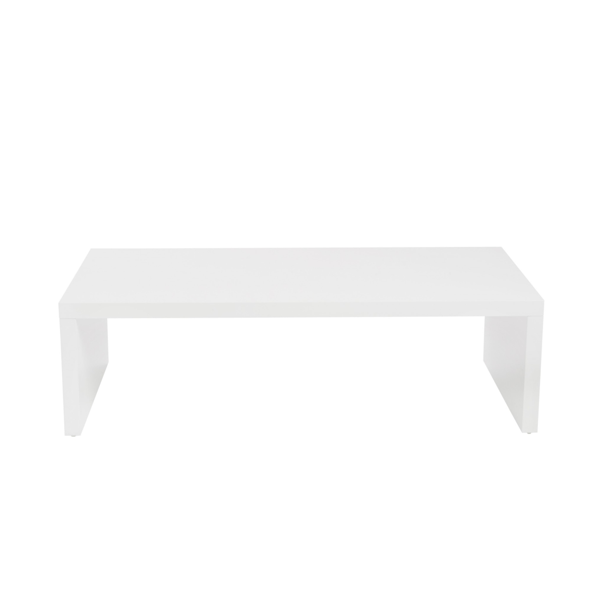 357508 High Gloss White Lacquered MDF Rectangle Coffee Table, 47.25 x 23.63 x 13.98 in.