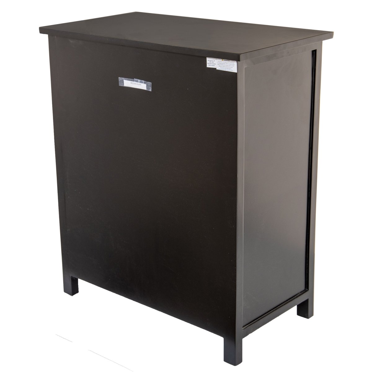 Home Roots 383041 Black Wooden Cabinet With 3 Basket Weave Drawers & 2 Door Bottom Storages