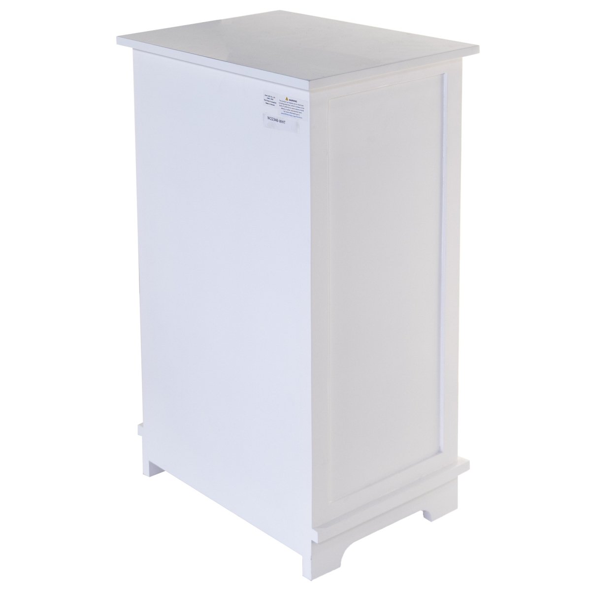 Home Roots 383044 White Wooden Cabinet With 1 Basket Weave Drawer & 1 Door Bottom Storage