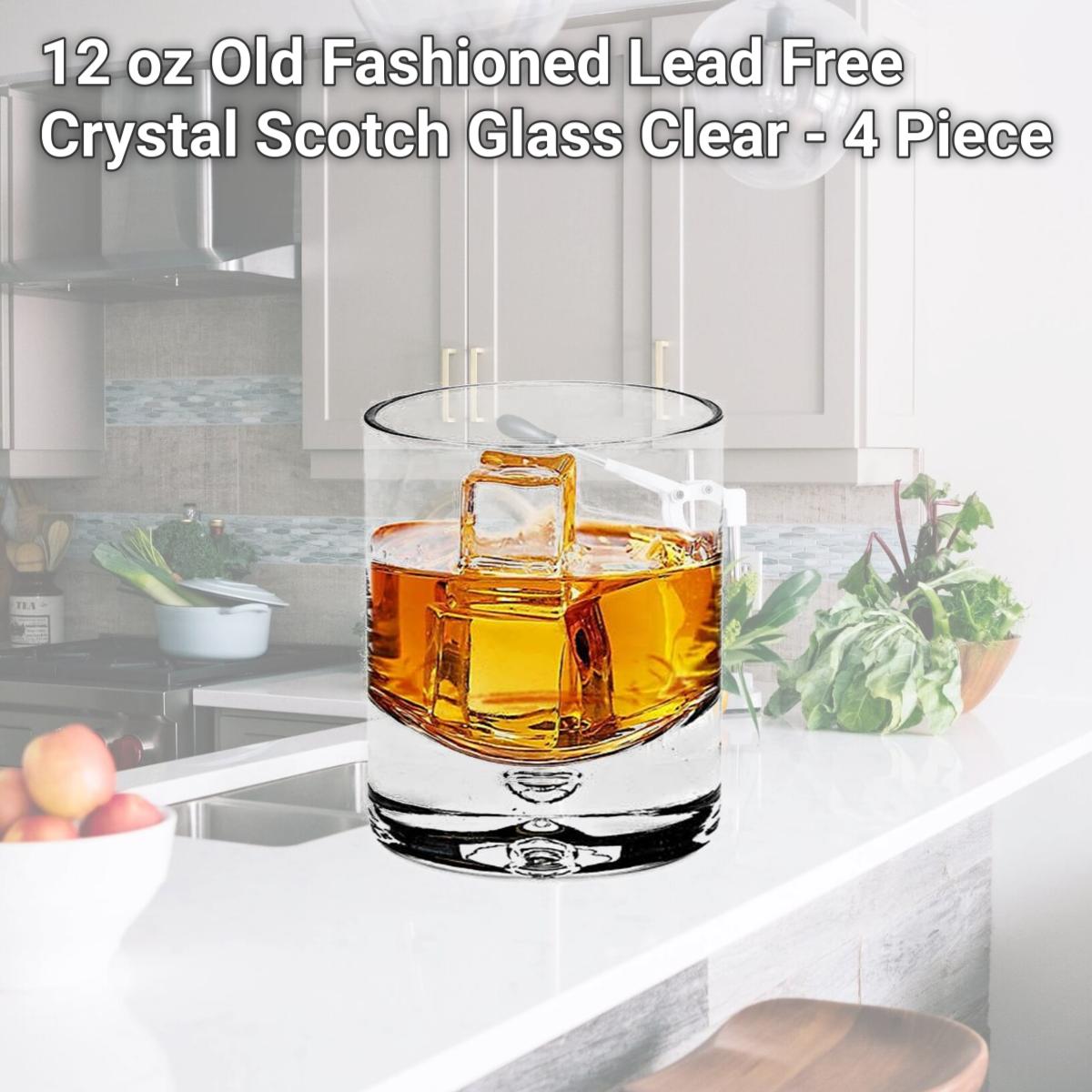 Picture of HomeRoots 375903 12 oz Old Fashioned  Crystal Scotch Glass  Clear - 4 Piece