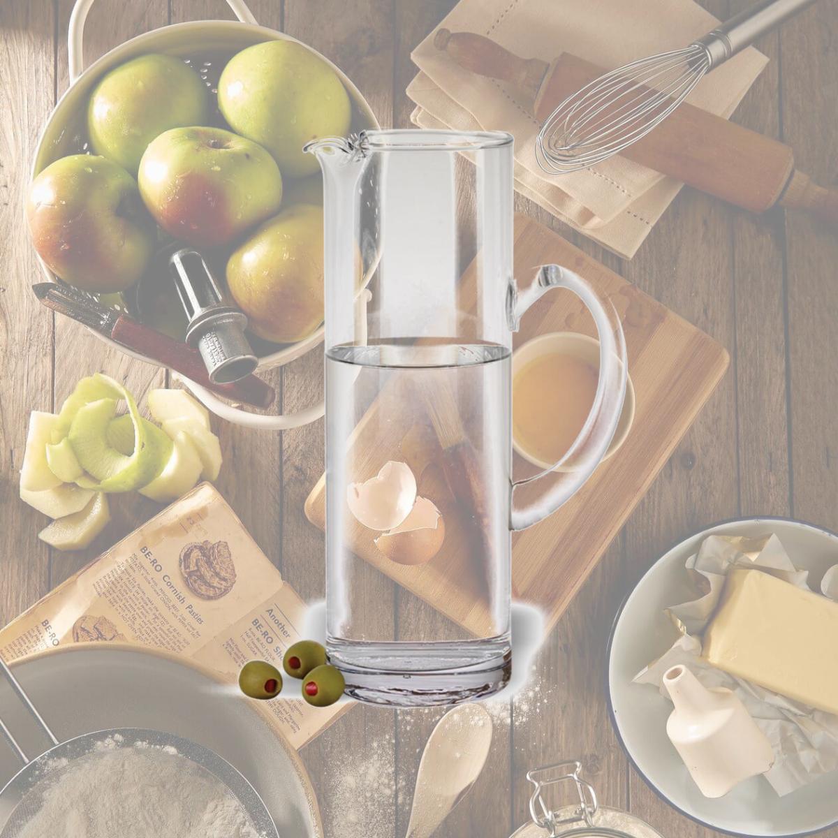 Picture of HomeRoots 376166 Mouth Blown Ice Tea Martini or Water Glass Pitcher, 48 oz