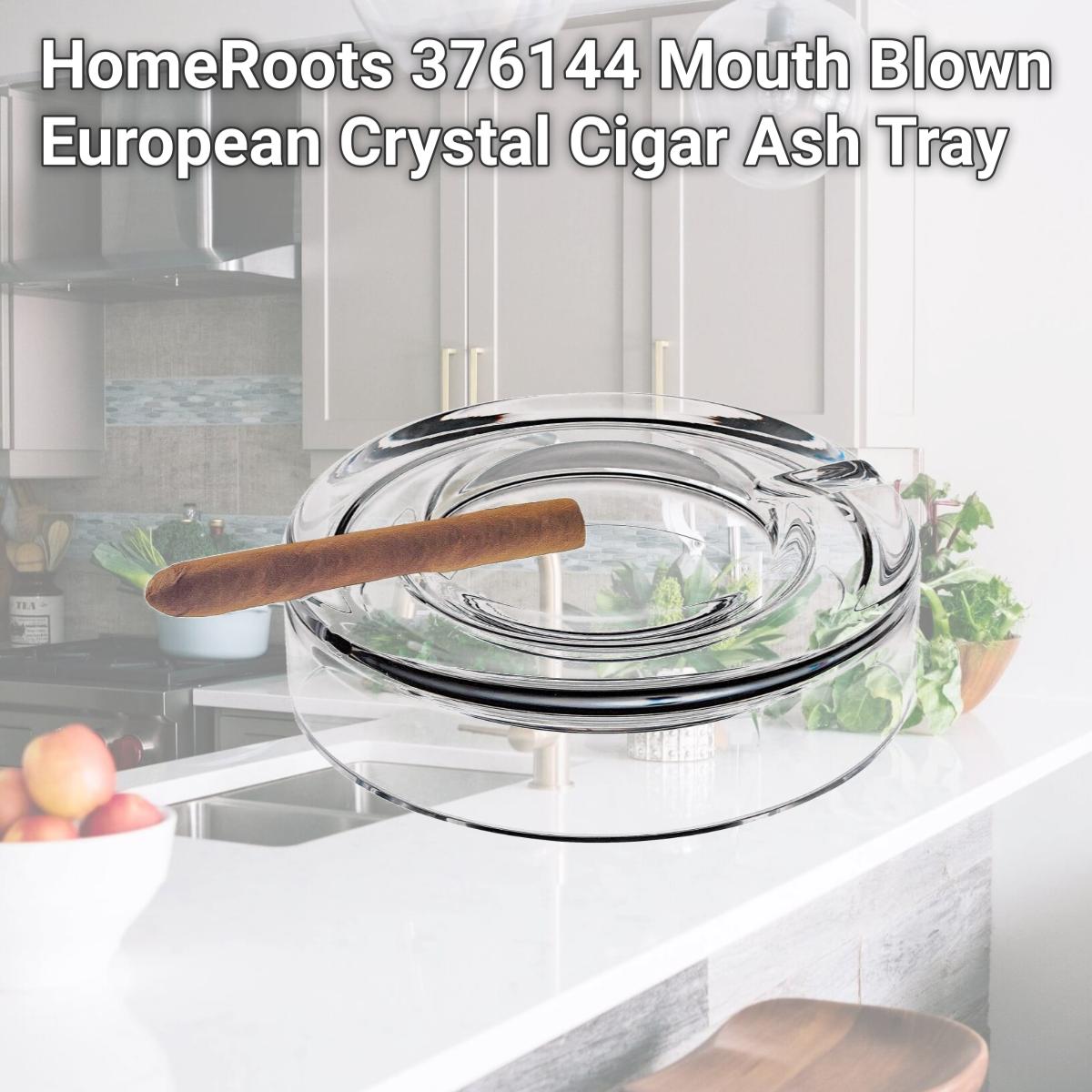Picture of HomeRoots 376144 Mouth Blown European Crystal Cigar Ash Tray