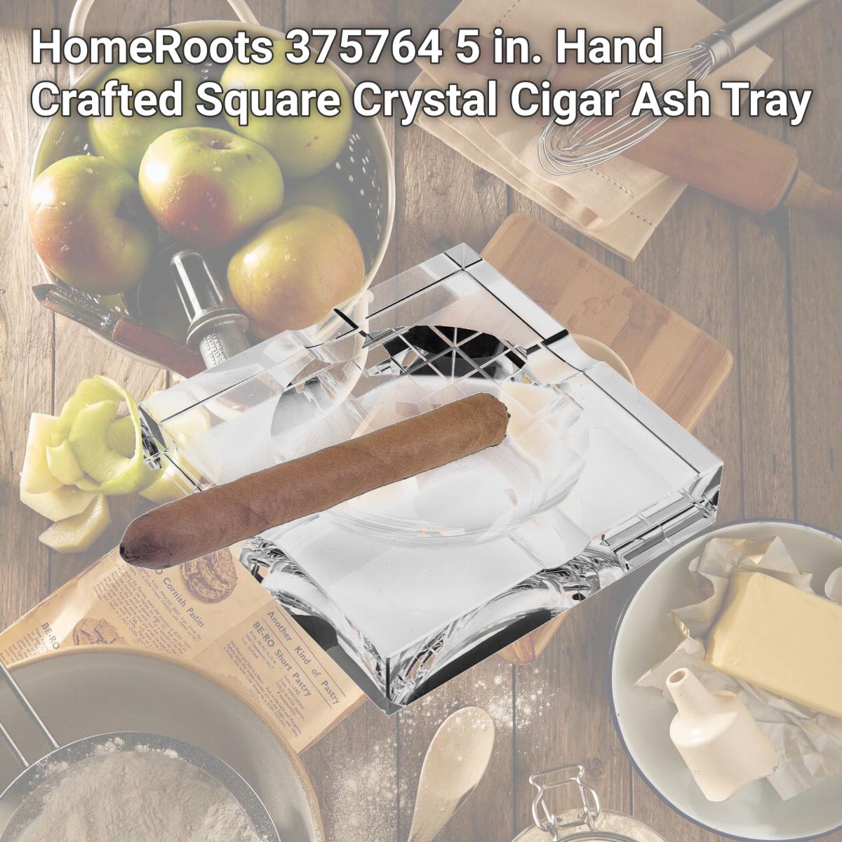 Picture of HomeRoots 375764 5 in. Hand Crafted Square Crystal Cigar Ash Tray