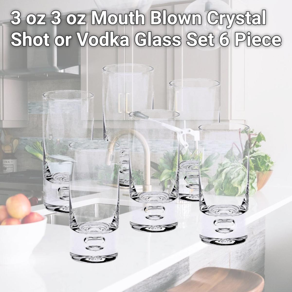 Picture of HomeRoots 375717 3 oz 3 oz Mouth Blown Crystal Shot or Vodka Glass Set, 6 Piece